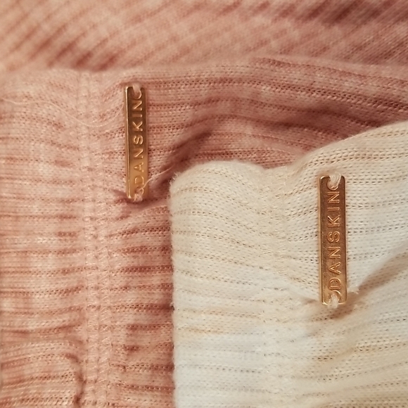 💕DANSKIN💕 PJ Print & Solid Ribbed PJ Shorts 2Pk Pink & White Pattern Large NWT - Picture 6 of 8